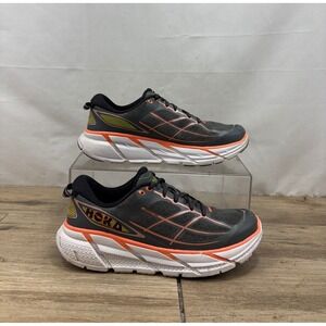 Hoka One One Clifton 2 W Running Shoes Women's US 9.5 Gray Orange Athletic